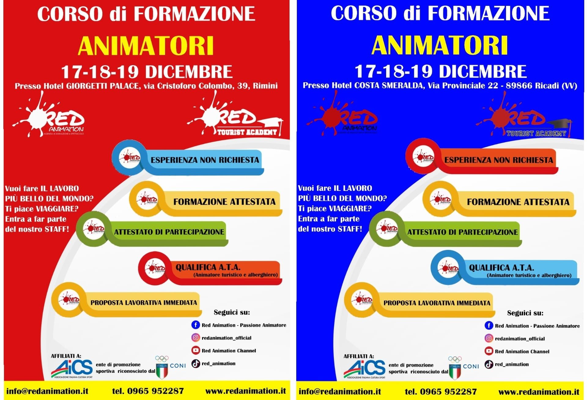 STAGE DI SELEZIONE E FORMAZIONE 17 - 18 - 19 DICEMBRE 2021