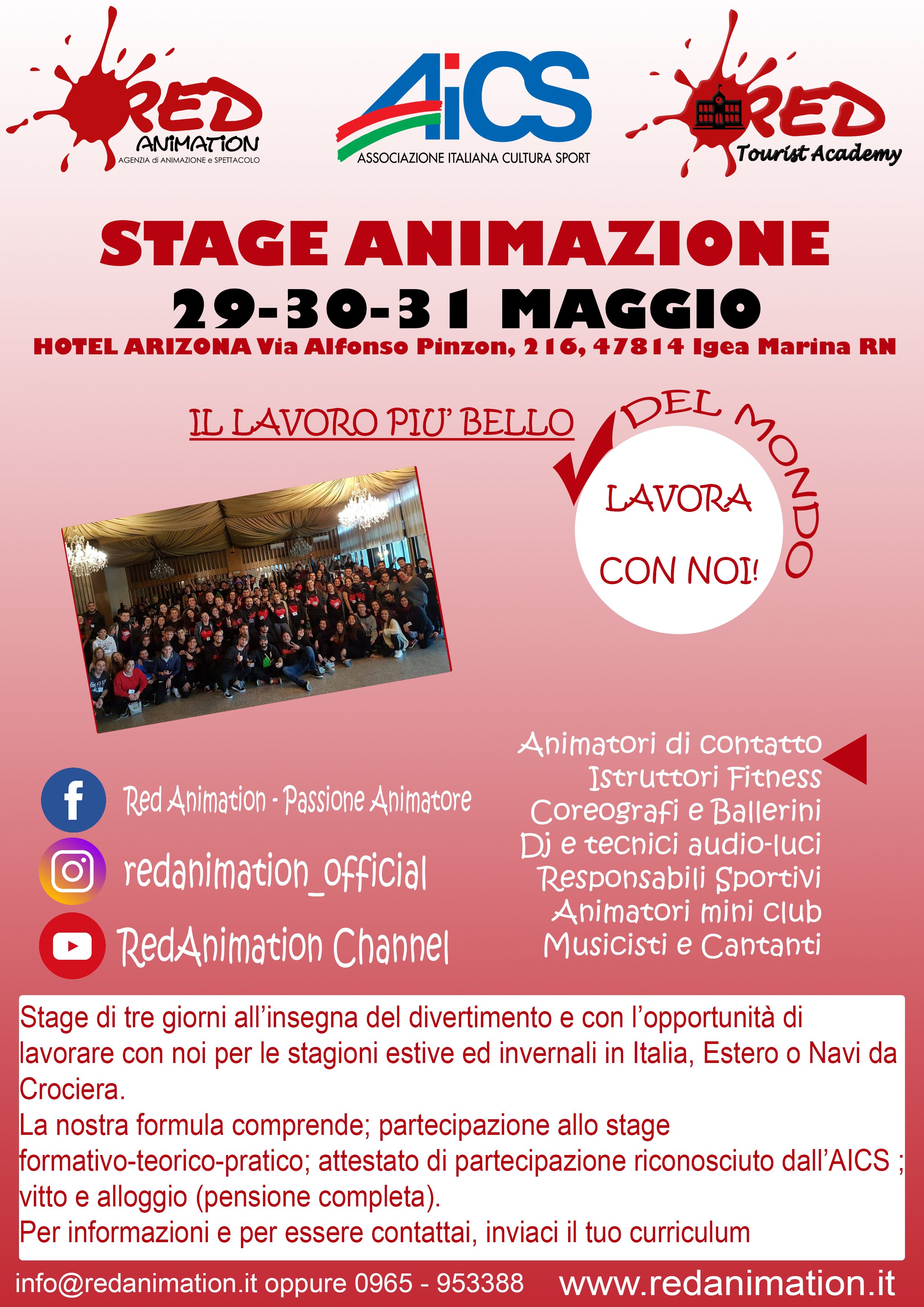 STAGE DI SELEZIONE E FORMAZIONE 29-30-31 MAGGIO 2019